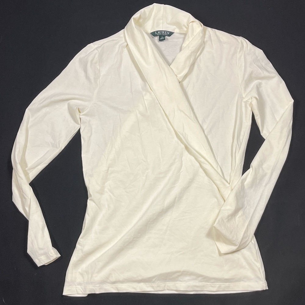 Women’s Ralph Lauren Cream Wrap Top
